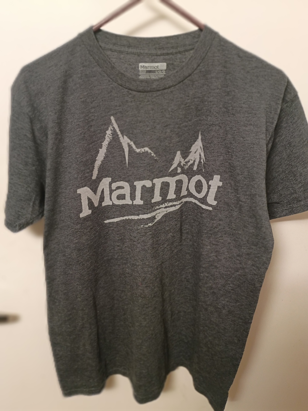 Marmot Dark Heather Gray Logo Short Sleeve Tee